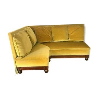 20th century mahogany veneer angle sofa