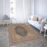 Black and beige Persian rug
