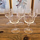 Cristal Arques Matignon white wine glasses, engraved crystal set of 6