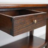 Table d'appoint rustique de style colonial néerlandais antique en teck/chêne