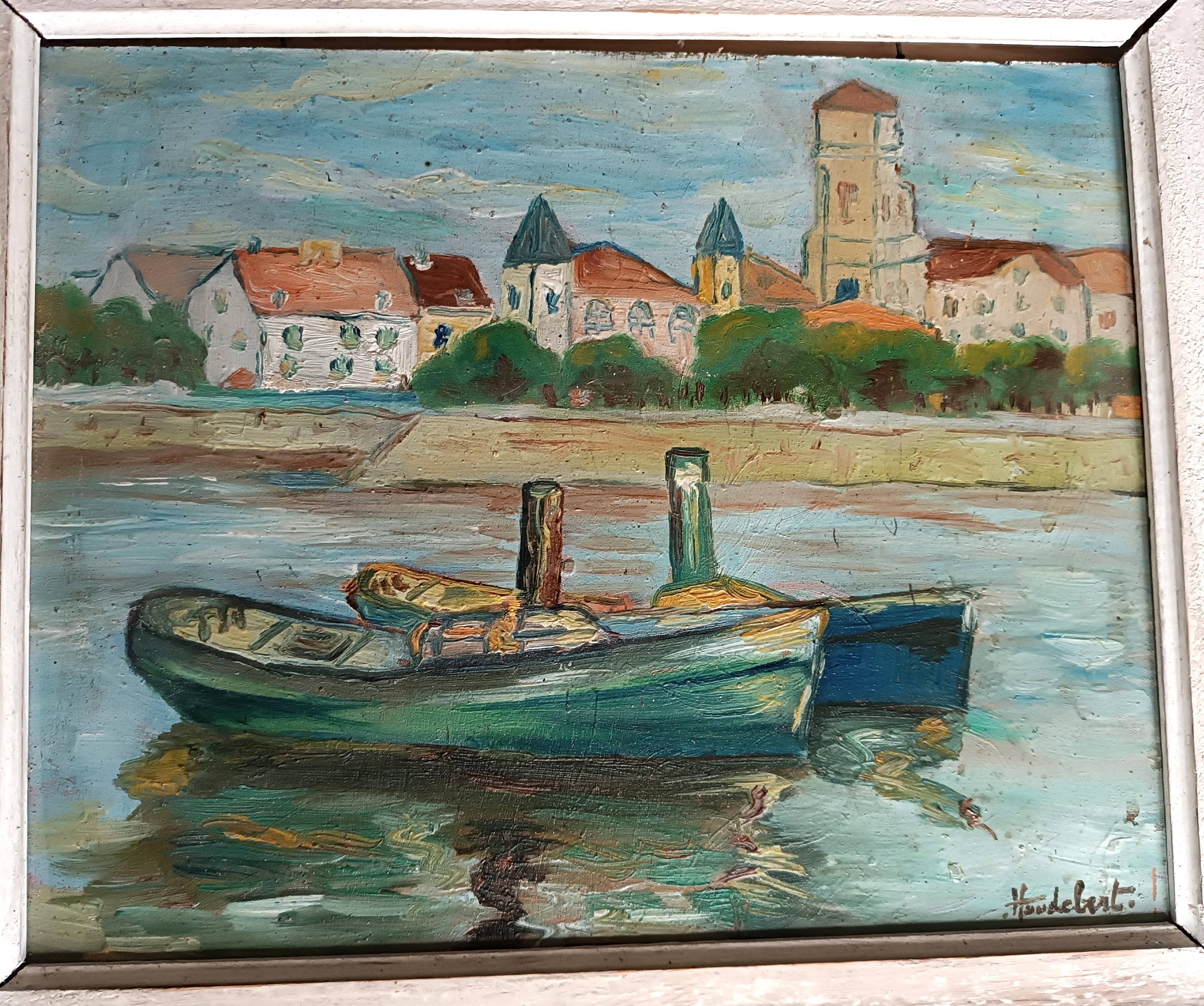 Tableau Huile sur panneau signée Heudebert Saint Jean de Luz