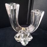 Daum asymmetrical crystal candle holder