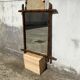 Antique wooden mirror vintage bamboo style large format XL