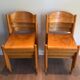 Set of 6 stackable chairs in fir wood.