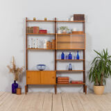 Two bay modular teak wall unit by sven andersen møbelfabrikk, norway, 1960s