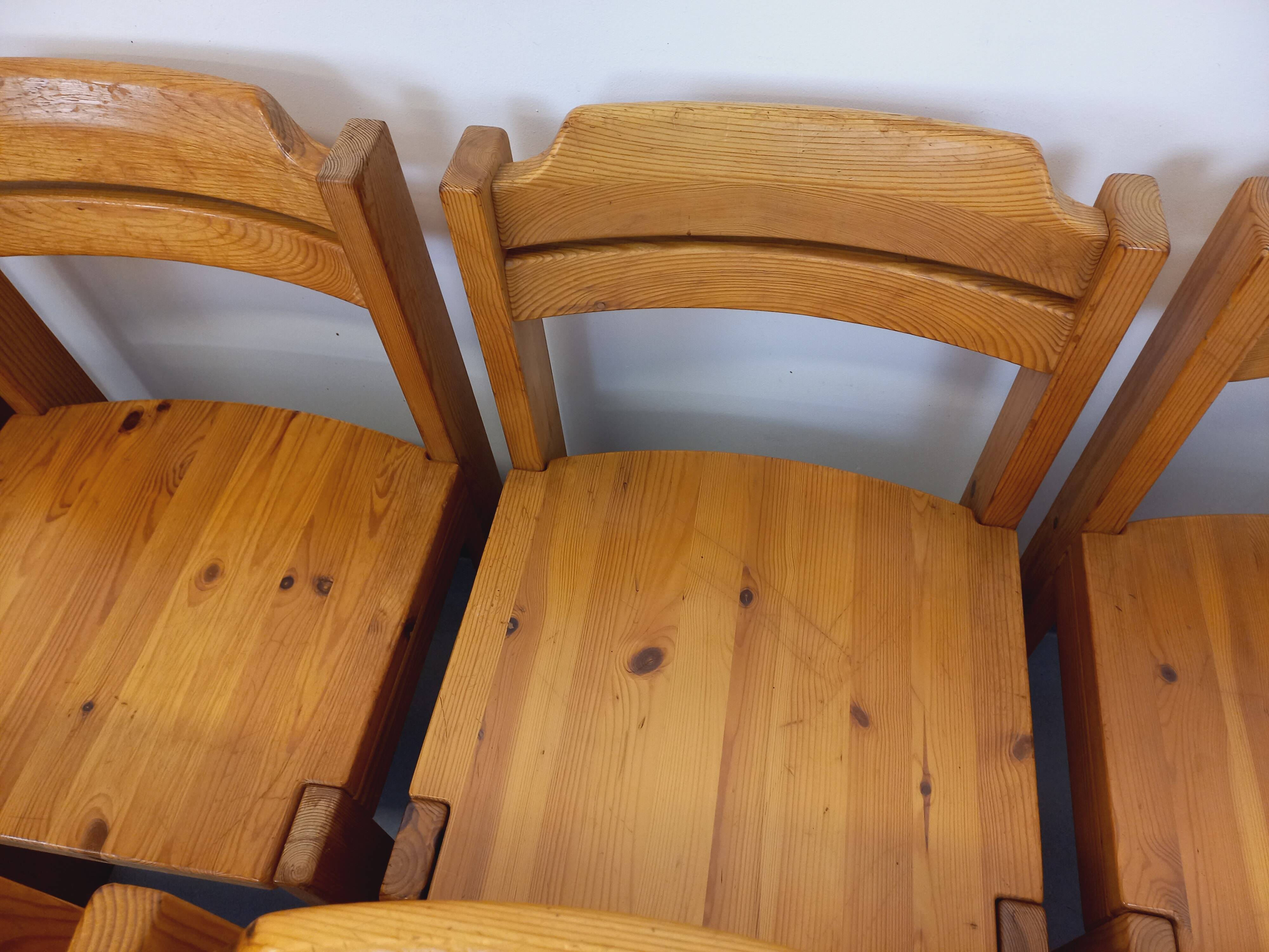 Set of 8 vintage Scandinavian chairs by Ilmari Tapiovaara for Asko in pine