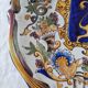 Magnificent antique French earthenware plate with shields signed Keller