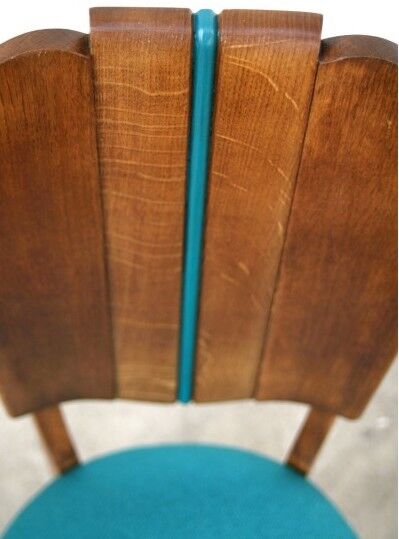 Lot of 6 vintage chairs turquoise