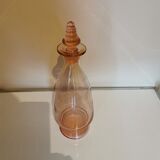 Art deco decanter in pink glass