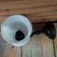 Wall lamp alloy black tulip in white glass Old deco