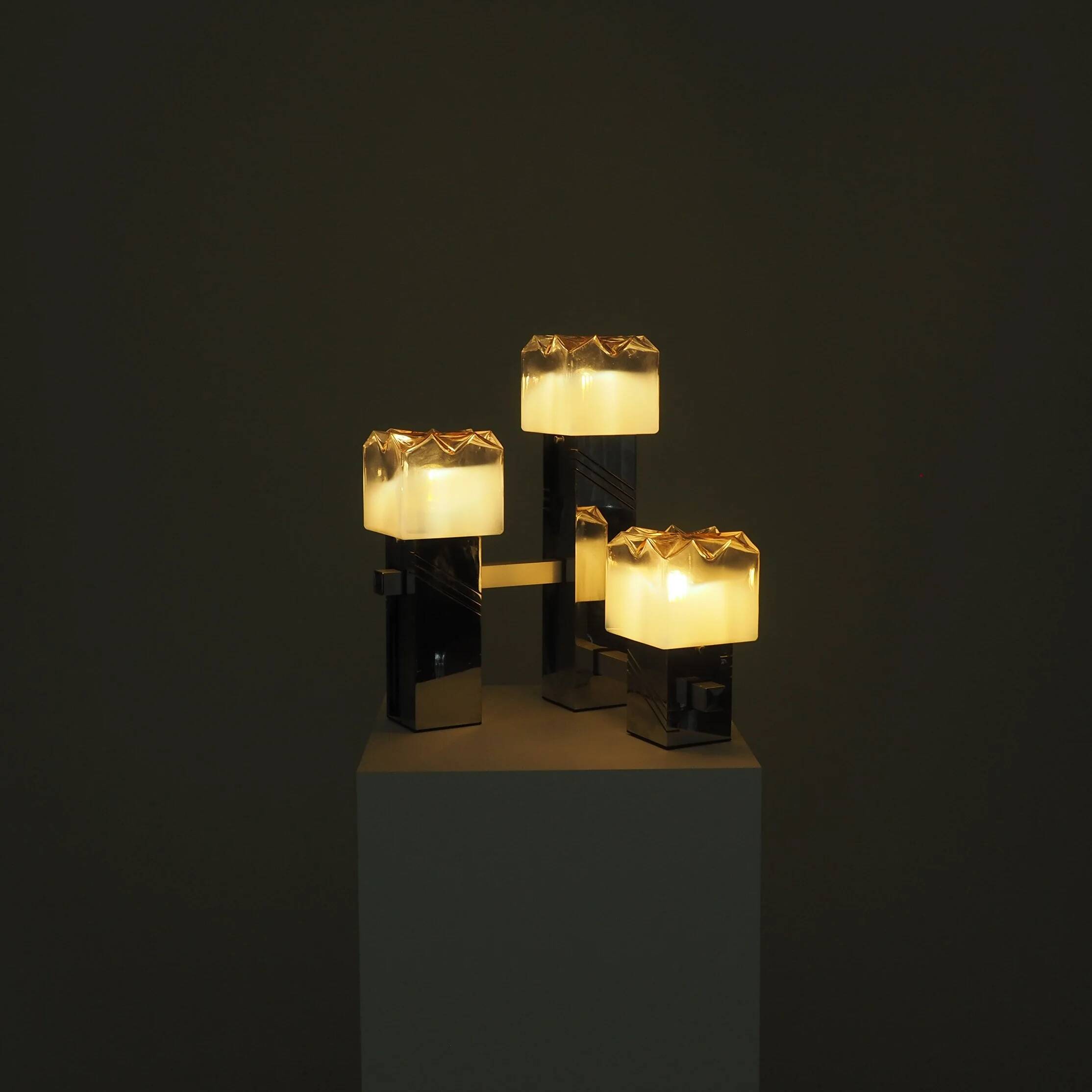 Table lamp with Murano glass shades by Gaetano Sciolari
