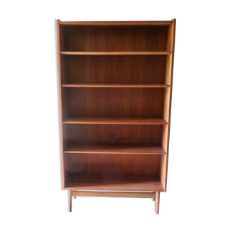 Tapered teak profile bookcase by Johannes Sorth, Denmark 1960