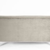 Canapé 3 places en velours d'origine, vieux de plusieurs années 60, gris