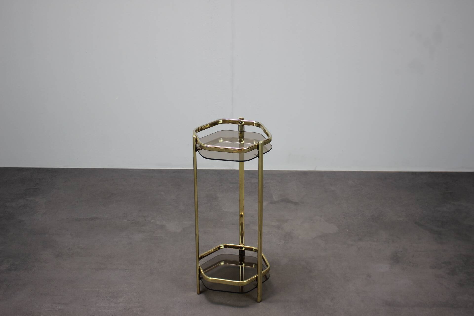 Mid-Century Brass and Smoked Glass Tea Table, 1970s, Germany