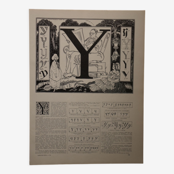 Original lithograph on the letter Y