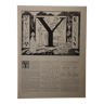 Lithographie originale sur la lettre Y