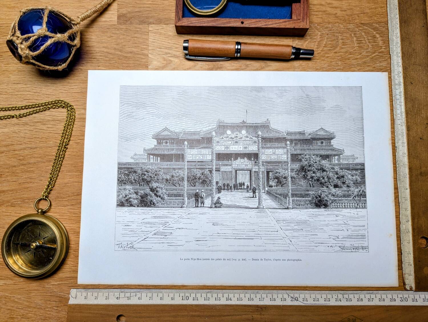 Printed in 1891, N'go Mon Gate, Hue, Vietnam.
