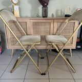 Set of 2 Vintage Folding Opera Chairs