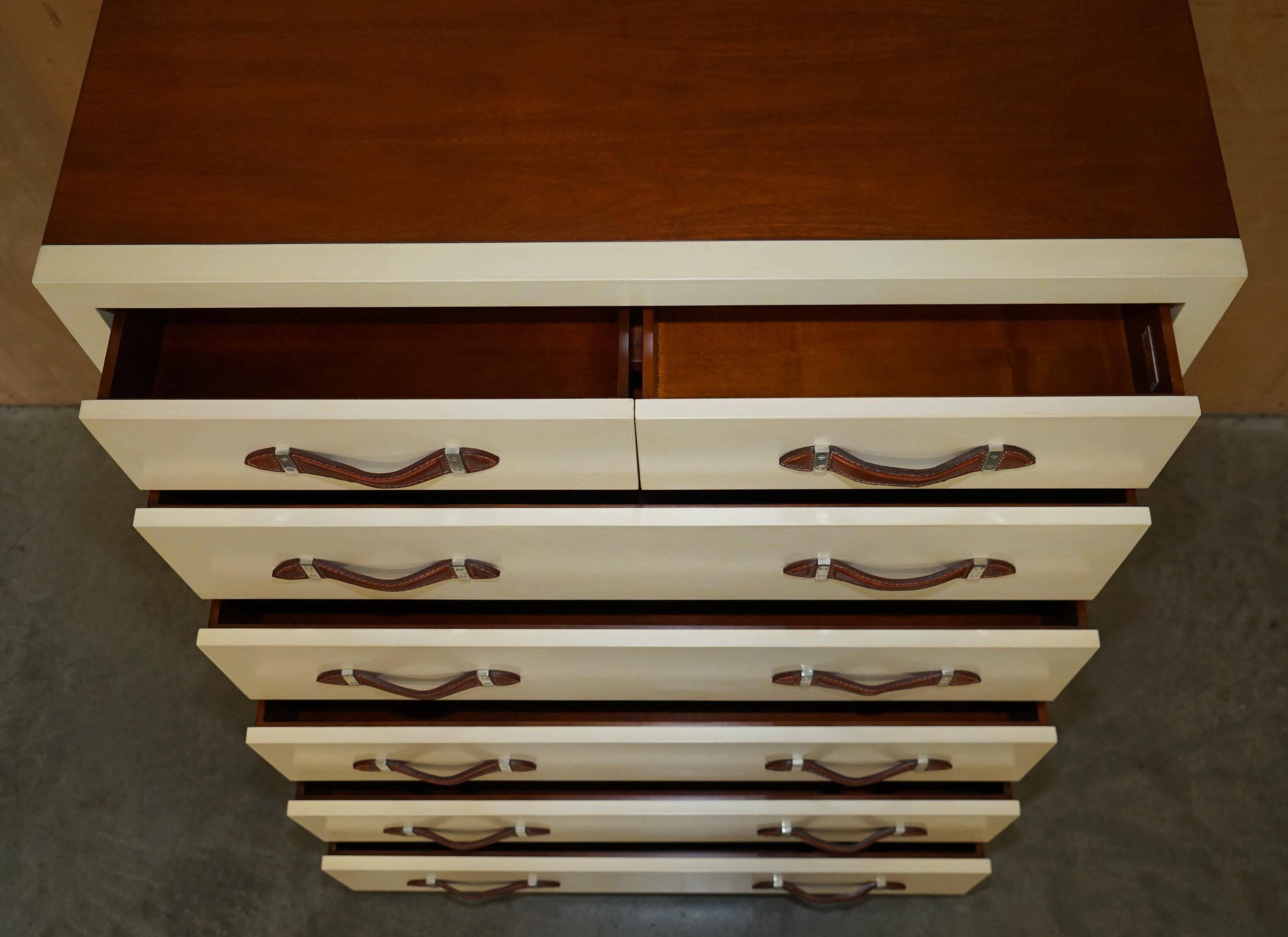 Ralph Lauren Modern Hollywood leather and wood chest of drawers