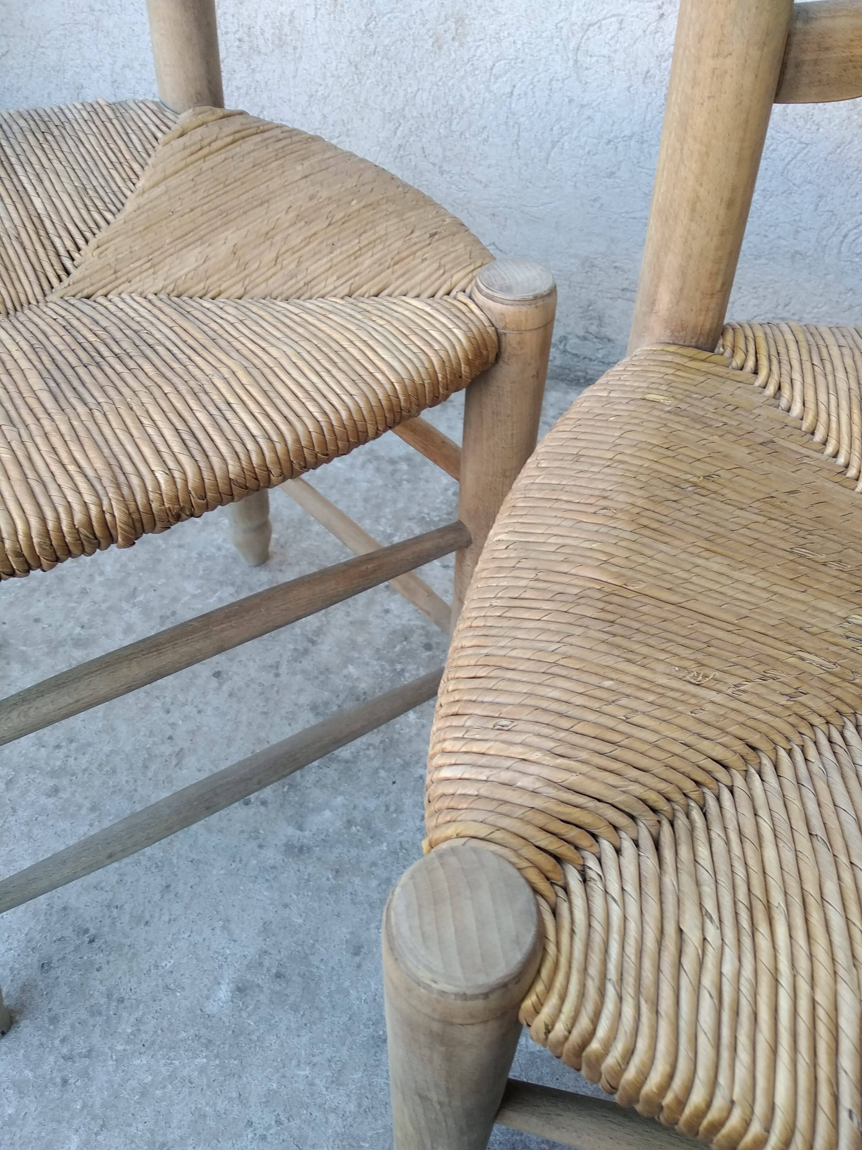 2 vintage straw chairs