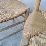 2 vintage straw chairs