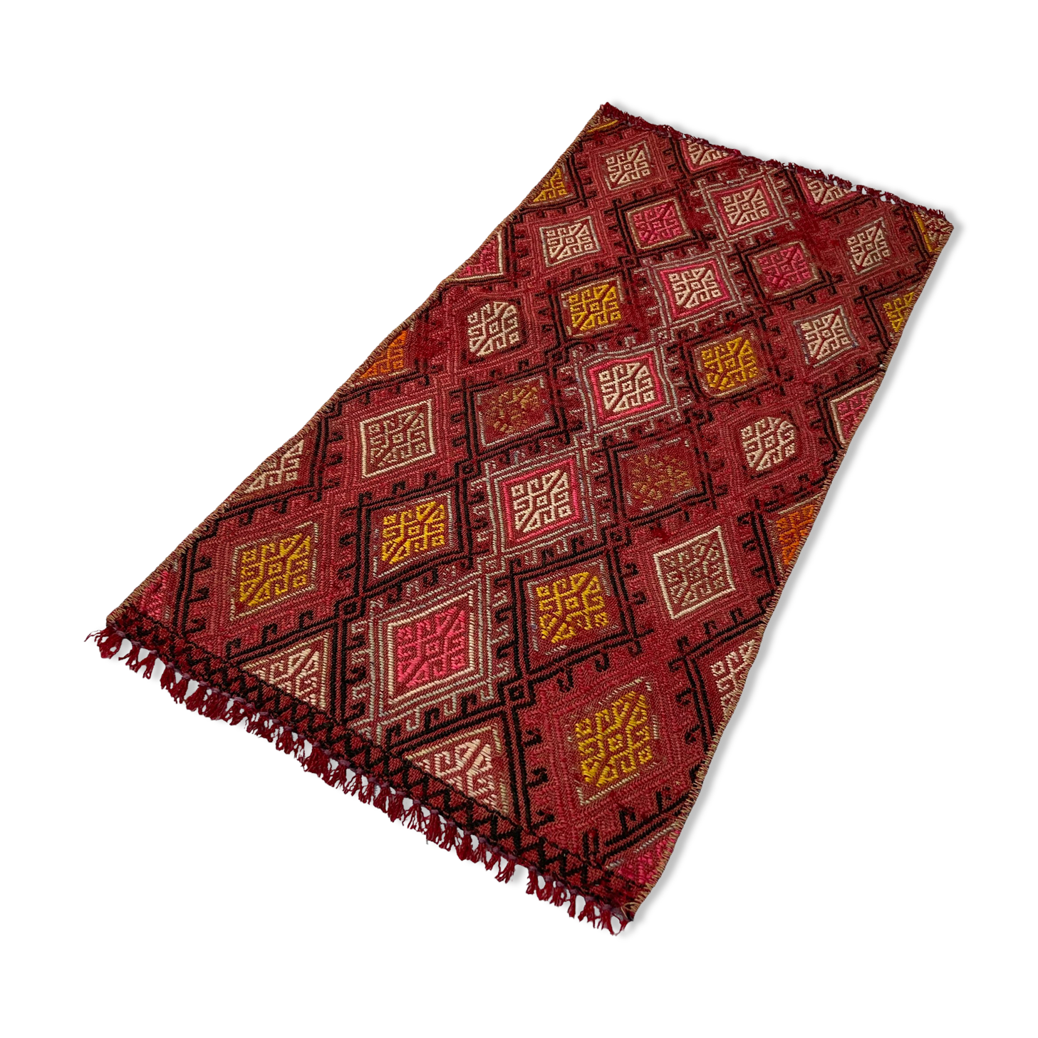 Vintage Turkish Mini Kilim Rug ,73 X 35 Cm