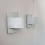 Pair of vintage wall lights, white lacquered metal, Peter Celsing Sweden 1960