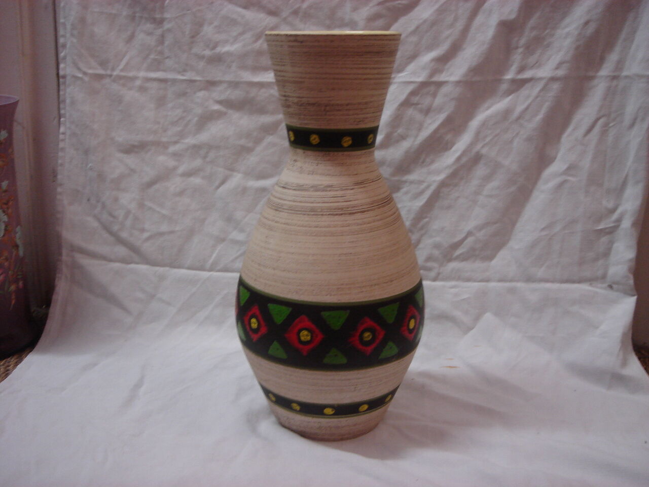 Painted ceramic vase from 1970 west germany
