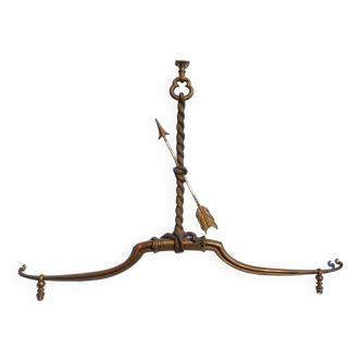 Lustre en bronze massif "arc suspendu & sa flèche" début 1900'