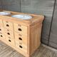 Furniture with 2 basins in raw wood