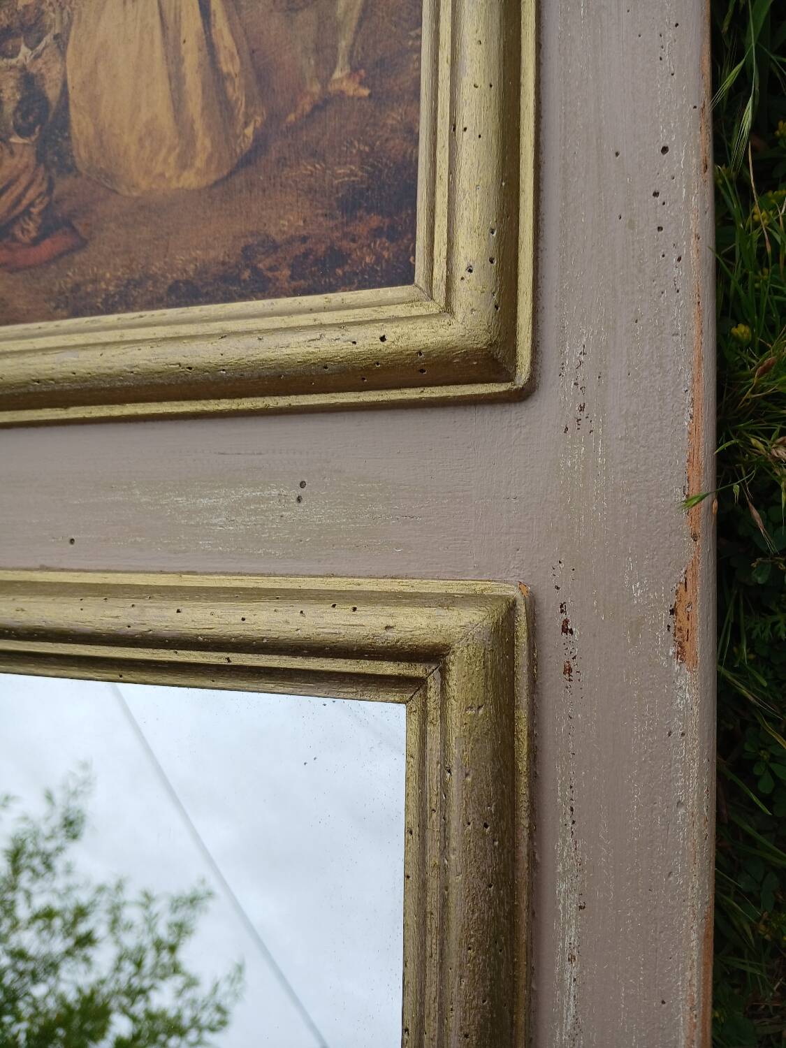 Miroir/ tableau ancien 88 × 42 cm