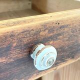 Antique Bedside Table in Weathered Grey Wood