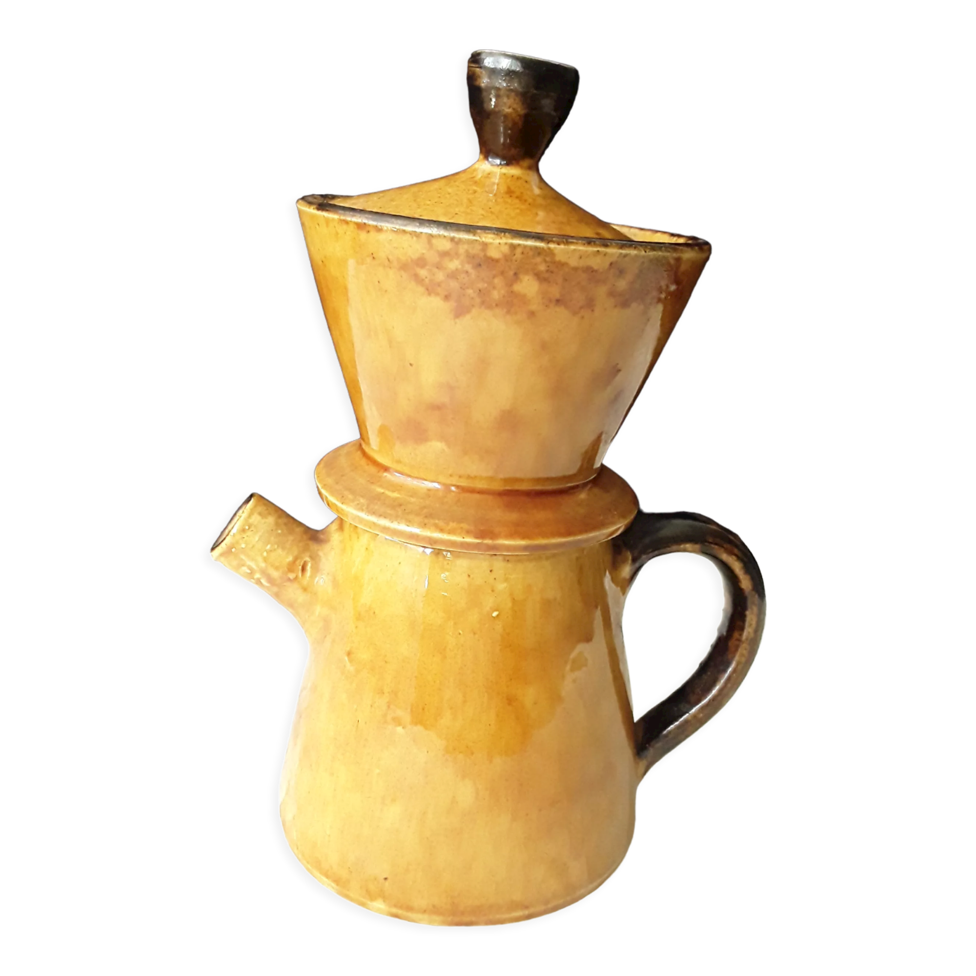 Coffee maker 1950 Mourre and Milon pottery of Provence Dieulefit