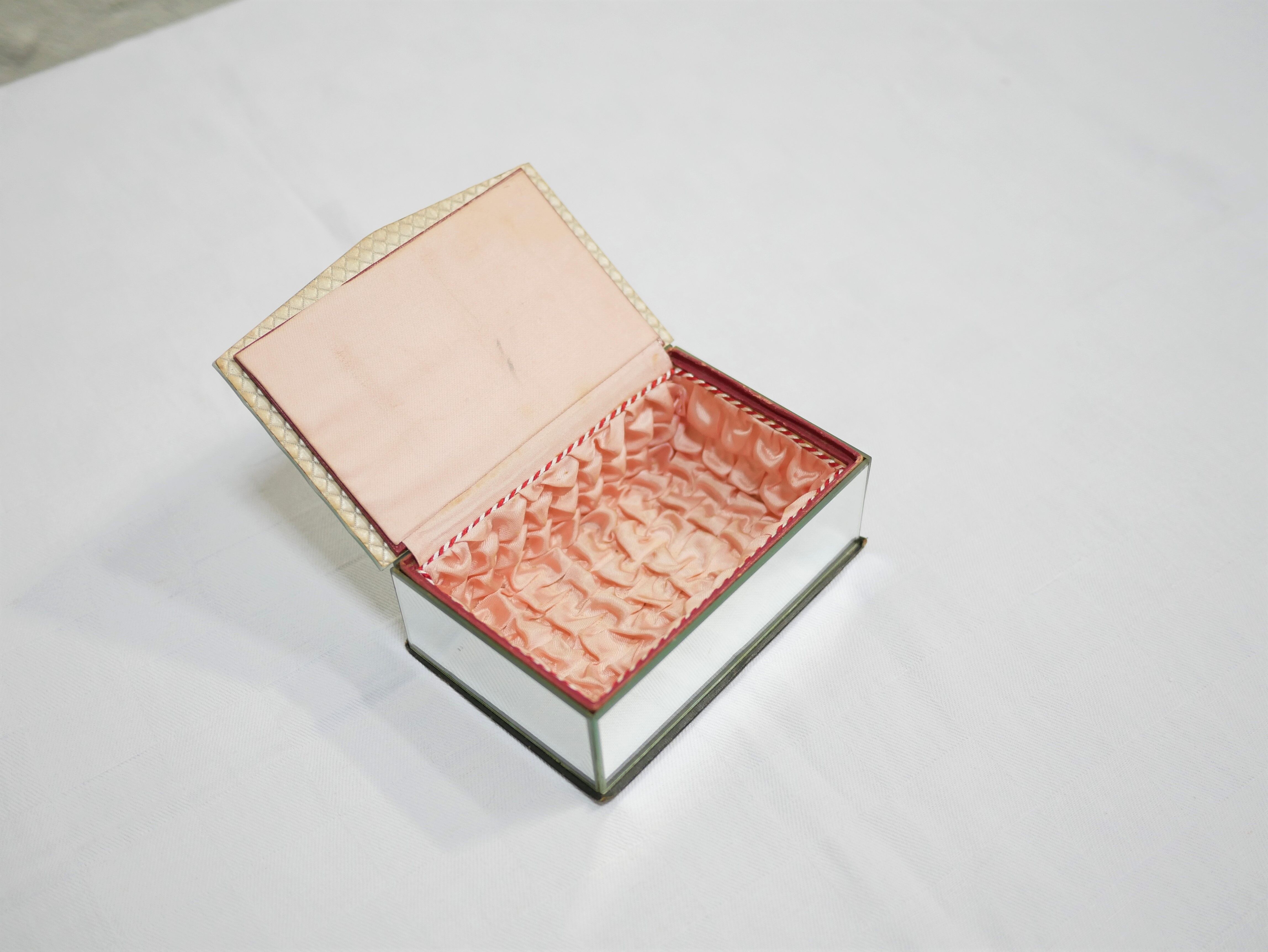 Art Deco jewelry box in beveled glass