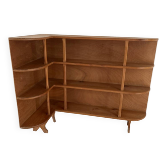 Corner bookcase shelf from the 60s art deco