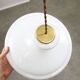 Mid-Century Italian White Glass and Brass Pendant Lamp