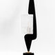Black laqué wood lamp and glass, 1950s