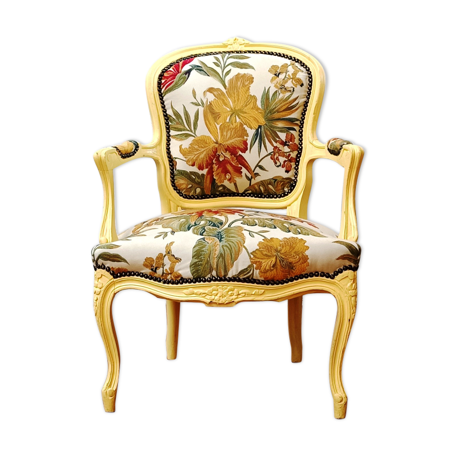 Fauteuil vintage style Louis XV