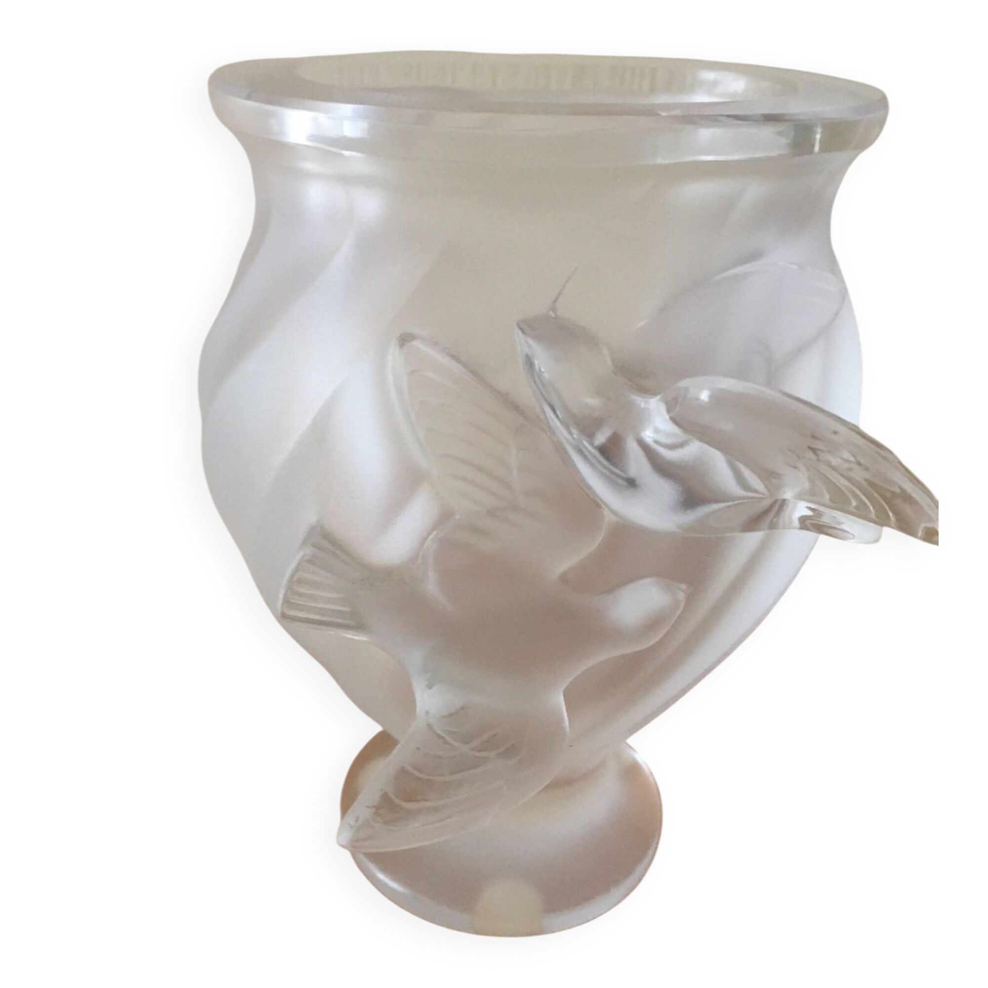 Lalique crystal vase signed, perfect condition.