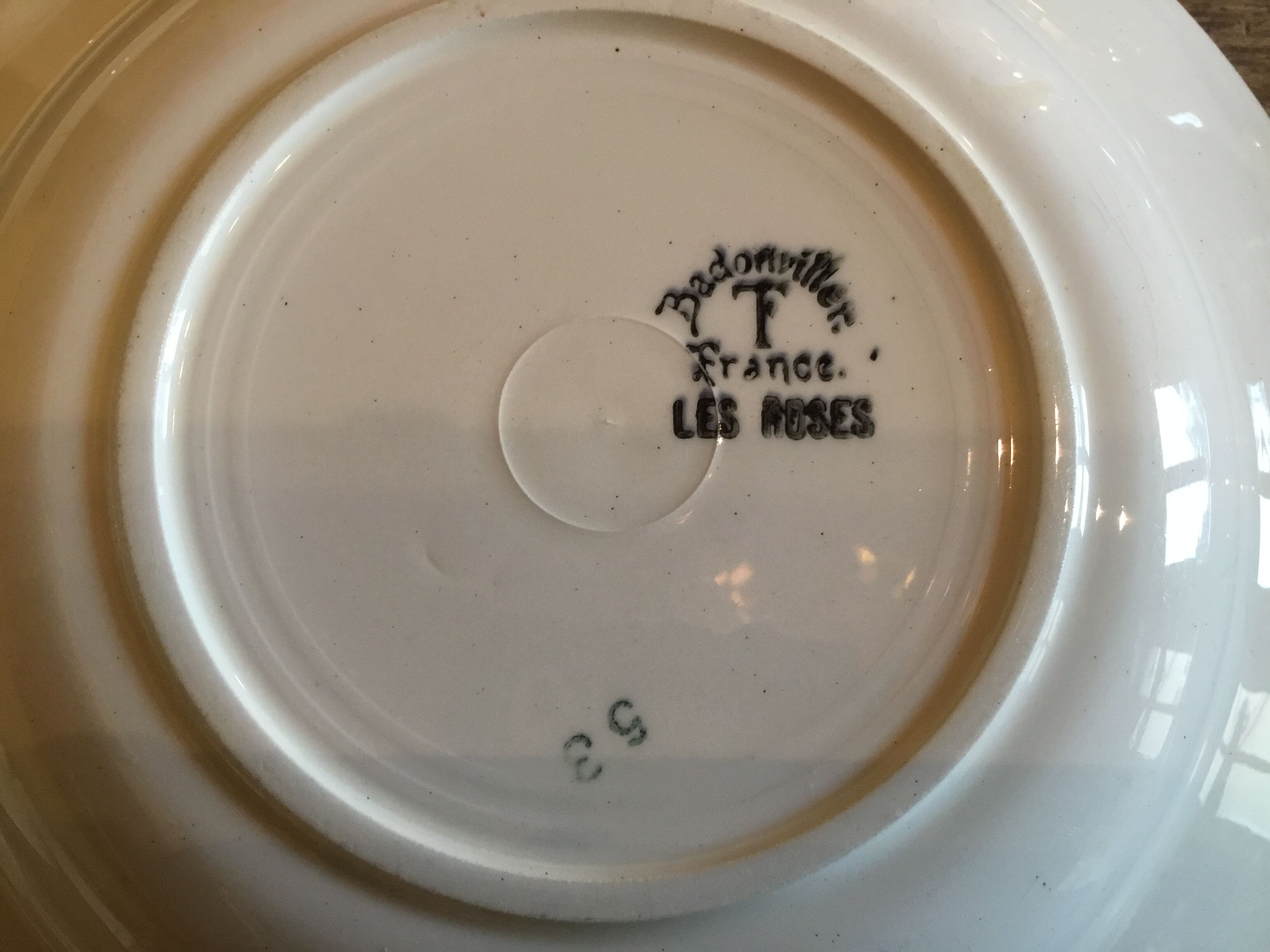 6 plates "roses" Badonviller