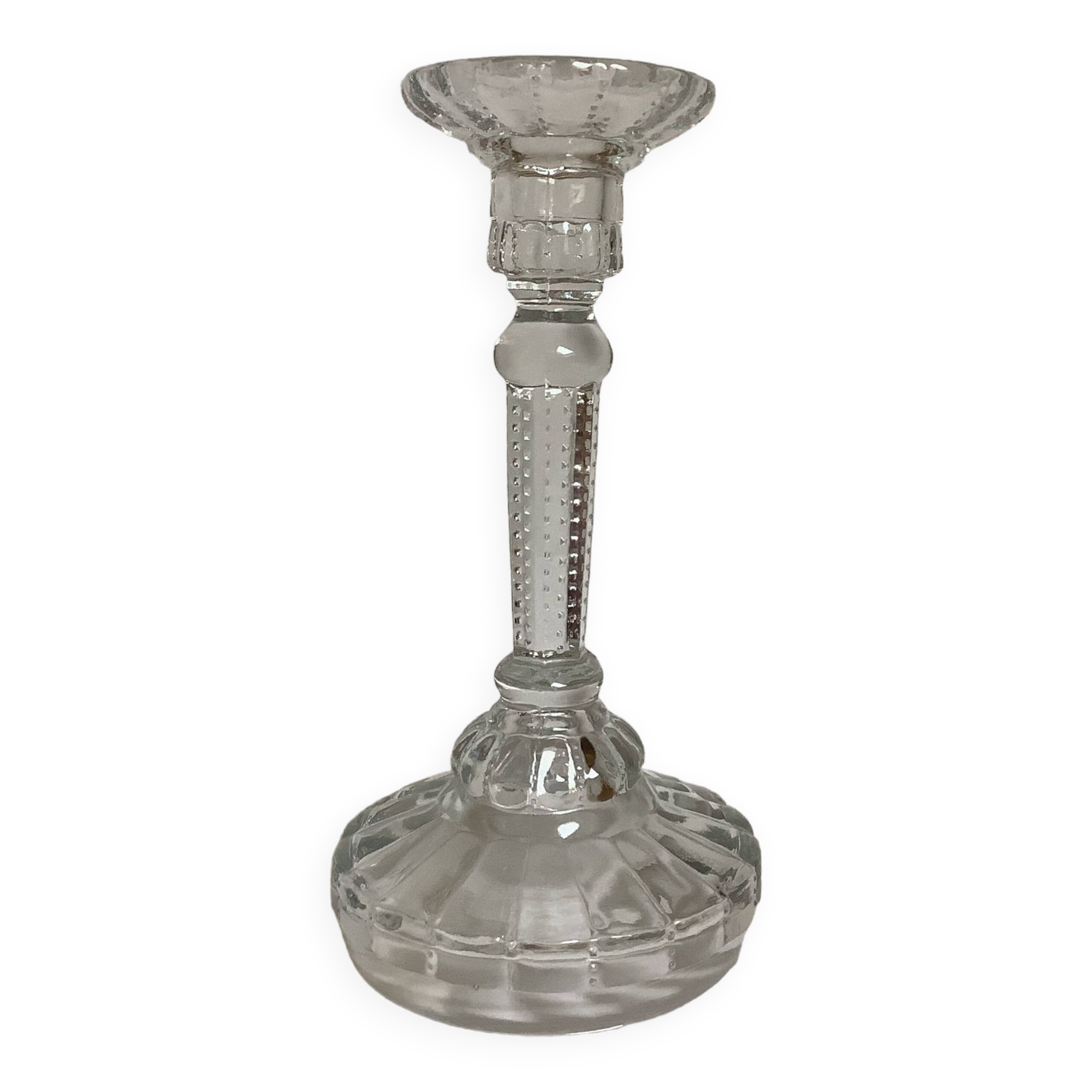 Bougeoir verre moulé