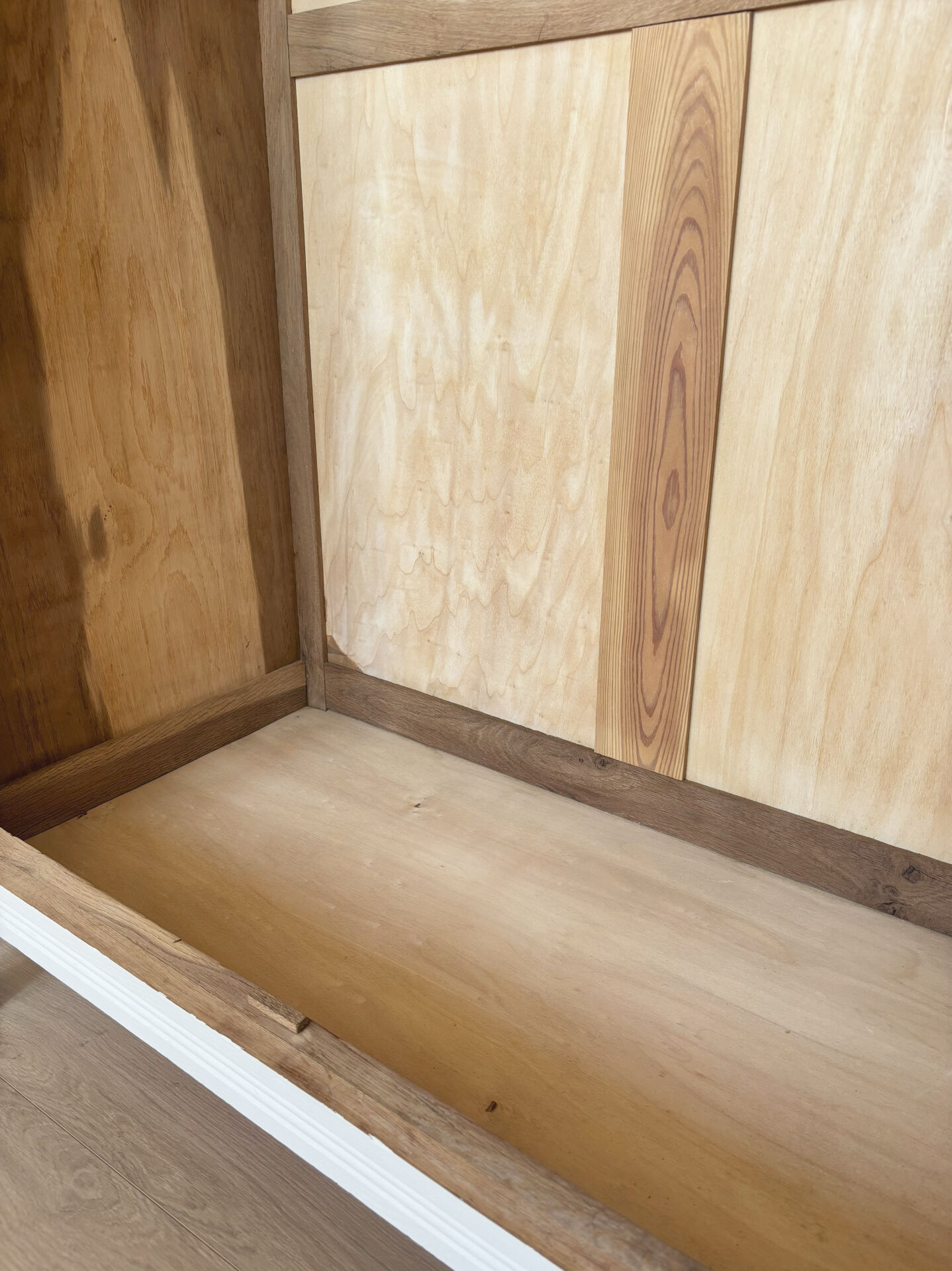 Large Parisian wardrobe in renovated oak wood.