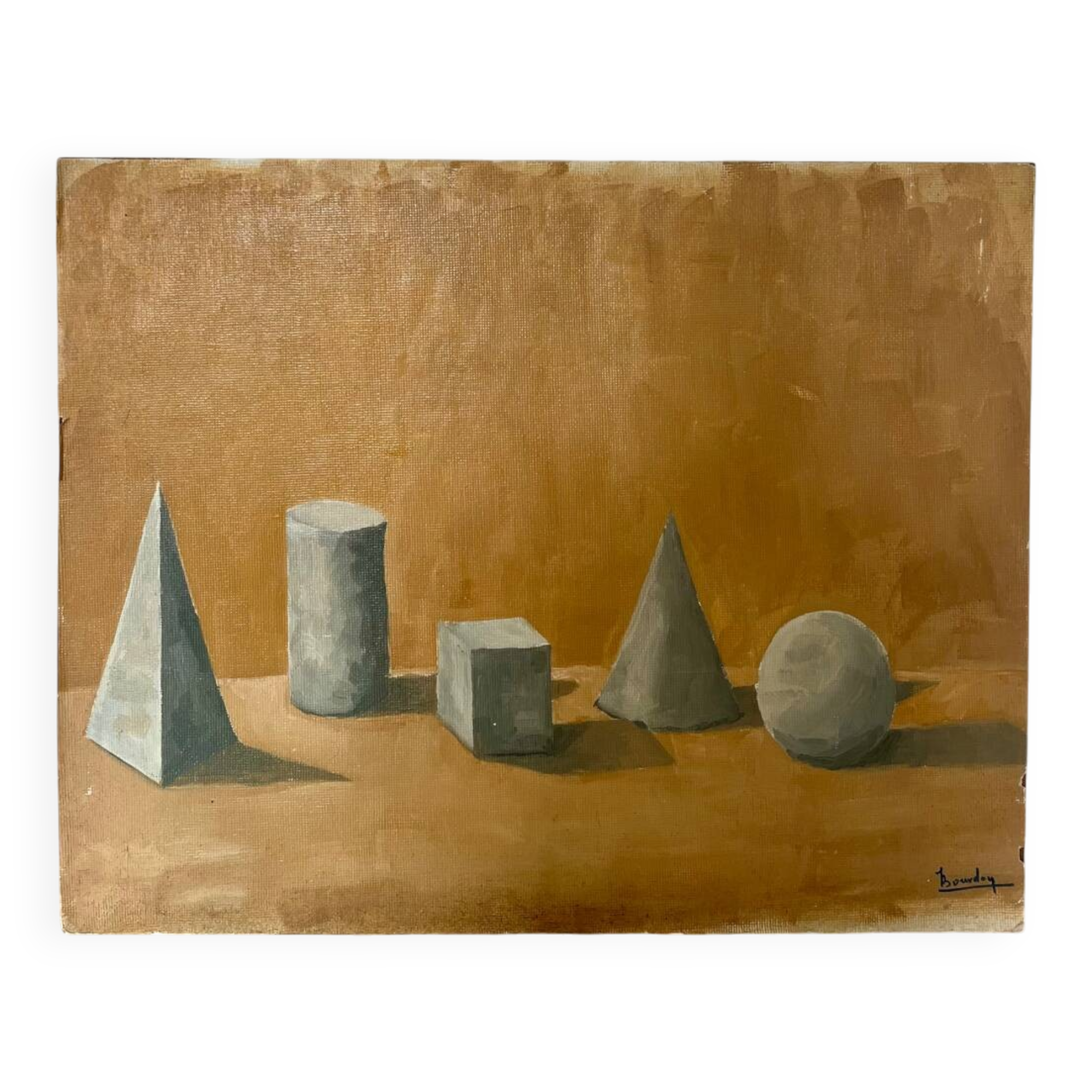 Abstract oil on cardboard signed 41cmx50cm