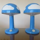 Pair of ikea skojig blue cloud lamps 90s