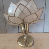 70s golden vintage flower-shaped wall sconce