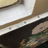 Peinture à l’huile sur bois fleurs signée Grumet