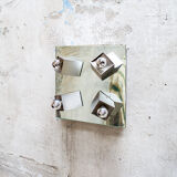 Mirror ceiling lamp in aluminum and steel Eval Italia 70s