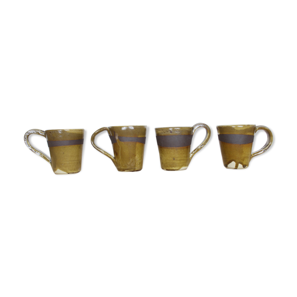 Set de 4 tasses en céramique vertes et noires