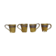 4-cup green and black ceramic set