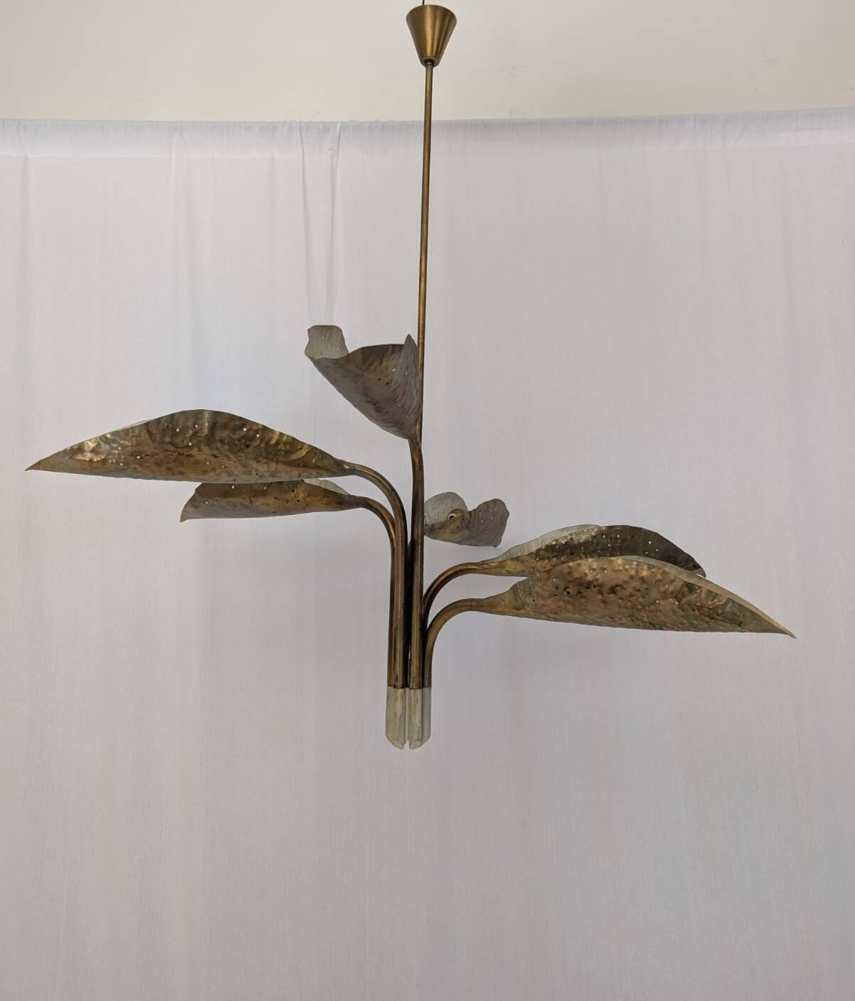 Lustre en laiton par Angelo Lelii pour Arredoluce, 1951